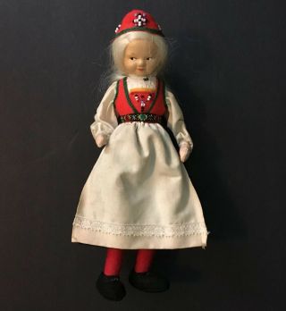 Ronnaug Petterssen Norwegian Hardanger Doll Cloth Felt Vare - Merke Norway Label
