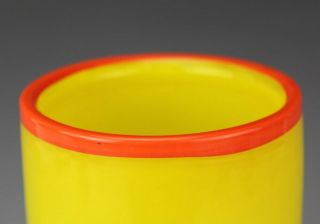 Vintage Signed ROSENTHAL Studio Line Yellow & Orange Art Glass Vase MCM NR BMG 2