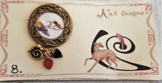 Vintage Kas Designs Greyhound Brooch/lapel Pin