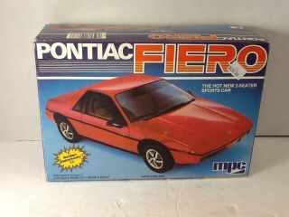 1983 Mpc Pontiac Fiero Car 1/25 Scale Model Kit,  Complete
