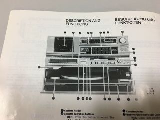 JVC Vintage Boombox Instructuon Booklet Only For DC - 33 3
