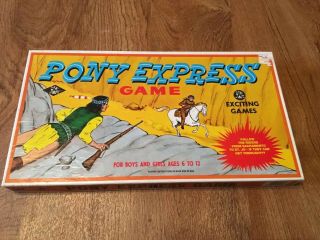 Vintage Pony Express Board Game Tee Pee Toys Ages 6 - 12