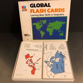 Vtg Flash Cards Geography Quiz Educational Material Homeschool Social Studies