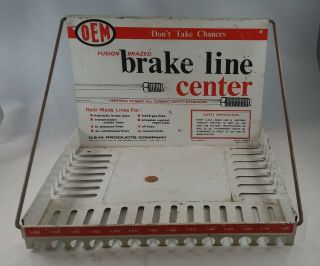 Vintage O.  E.  M.  Products Co Brake Line Center Metal Display Rack Sign Des Plaines