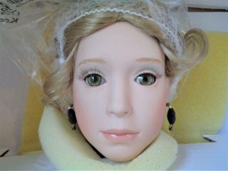 Vintage Danbury Porcelain Doll Bess By Rose Pinkul With Tag 21 " Nrfb