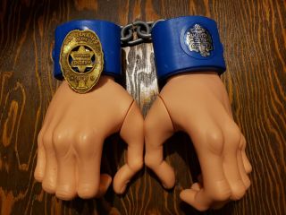 Vtg Police Toys - 1974 San Fernando Badge & Kenner Police Academy 1989 Handcuff