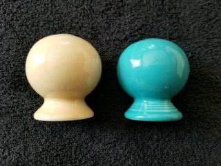 Vintage Fiesta Salt And Pepper Shakers Turquoise And Yellow