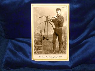 Classic Penny Farthing Bicycle Cabinet Card Photograph Vintage Cdv Rp