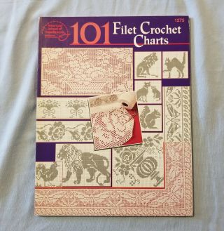 American School Of Needlework 101 Filet Crochet Charts Book Vintage 1991