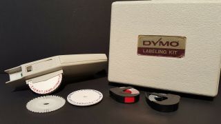 Vintage Dymo Label Maker Kit Tapewriter M6 With Extra Tapes,  Wheels,  Carry Case