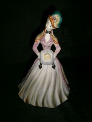 Vintage Victorian Goldscheider Everlast Porcelain Lady Figurine 8.  5 "