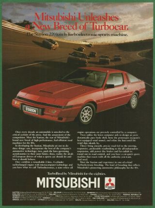 Mitsubishi Starion Turboelectronic Sports Machine - 1982 Vintage Car Print Ad