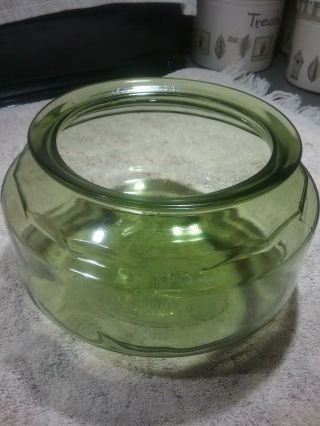 Vintage 96 Ounce Size Green Glass Fish/cactus/terrarium Bowl
