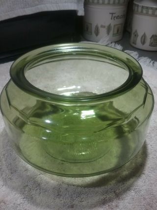 Vintage 96 ounce Size Green Glass Fish/Cactus/Terrarium Bowl 4