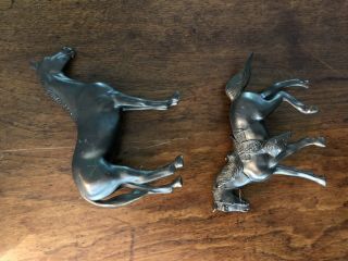 Vintage Solid Metal horse figurines including Dodge stallion 2