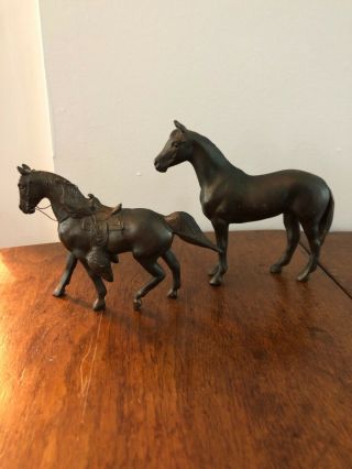 Vintage Solid Metal horse figurines including Dodge stallion 5