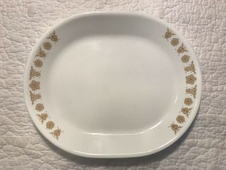 Corelle Corning Ware Oval Serving Dish Platter Plate 12 " Butterfly Gold Vintage