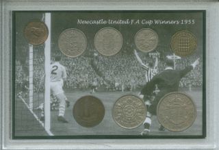Newcastle United (the Magpies) Vintage F.  A Cup Final Winners Coin Gift Set 1955