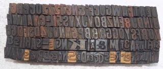 130 Piece Vintage Letterpress Wood Wooden Type Printing Blocks 16m.  M.  Vb - 312