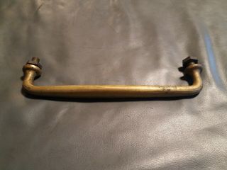 1 Vintage Large Solid 9 " Brass Door Pull Handle Architectural Industrial