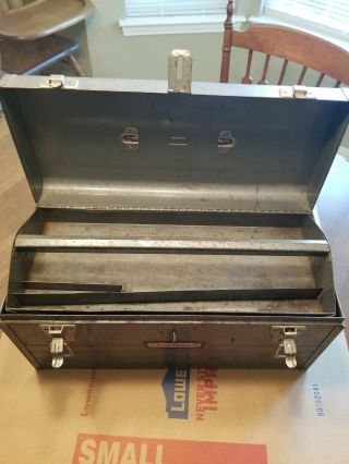 Vintage Craftsman ' Crown - logo ' 6500 toolbox w.  carry tray. 5