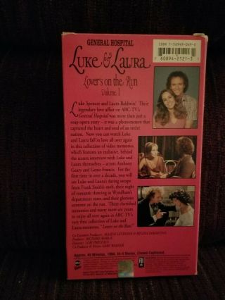 General Hospital Luke & Laura Lovers On The Run Volume 1 Vintage VHS Soap Opera 2