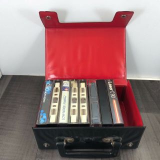 Vintage Casette Tape Case (holds 10) With 8 Tapes Retro Vinyl 1970