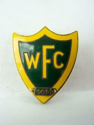 Vintage 1968 Green Yellow " Fwc " Football Club (?) Membership Badge Shield 2533