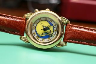 Vintage Armitron Ladies Gold Tone Tweety Bird Warner Bros Wrist Watch Gold Plate