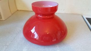 Large Vintage Red Glass Oil Globe Lamp Shade - 9 1/2 X 6 1/2 Inch