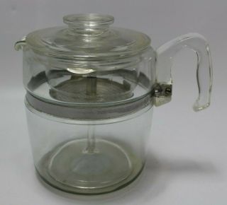 Pyrex 7759 Complete 9 - Cup Glass Percolator Vintage Coffee Pot