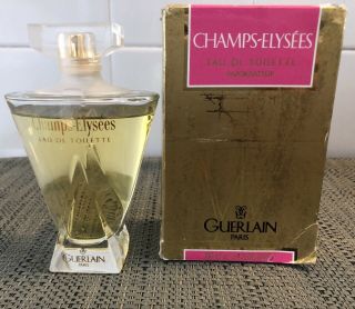 Vintage Guerlain Champs - Elysees Eau De Toilette Perfume 3.  4 Oz With Box