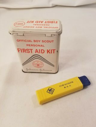 Vintage Johnson & Johnson Official Boy Scout Personal First Aid Kit Tin Tm