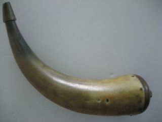 Curvy Antique Powder Horn 13 - 1/2 inches 3