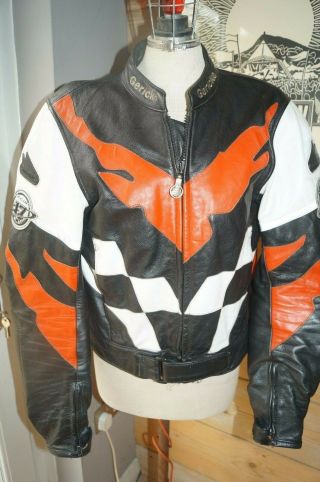 Vintage Hein Gericke Men’s Leather Racing Motorcycle Jacket Size 40 Pro Sports
