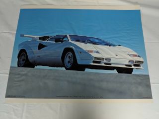 Rare Vintage Lamborghini Countach Poster 1984 Garage Art Car