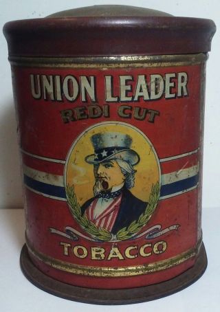 Vintage Union Leader Redi Cut Tobacco P Lorillard Co.  Tin
