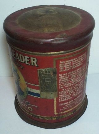 Vintage Union Leader Redi Cut Tobacco P Lorillard Co.  Tin 4
