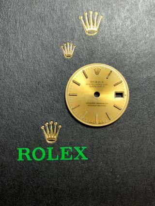 Rolex Datejust Ladies 26mm Champagne Gold Jubilee Oyster Stick Dial 6917