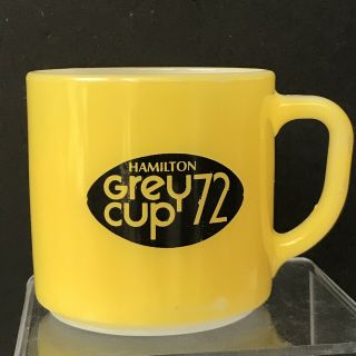 Hamilton Vtg 1972 Cfl Football Grey Cup Coffee Mug Milk White Glass Fire King