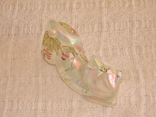 Vintage FENTON Glass Pouncing Cat Kitten French Opalescent Hand Painted QVC 2