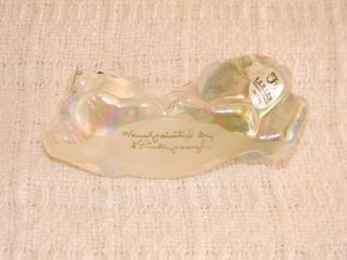 Vintage FENTON Glass Pouncing Cat Kitten French Opalescent Hand Painted QVC 7