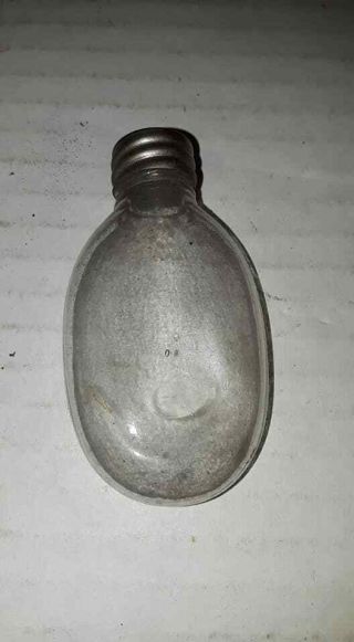 Vintage Miniature 2 3/4 " Tall Clear Glass Medicine Aspirin Bottle W/ Metal Cap