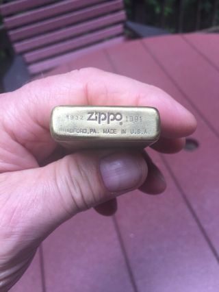 Vintage 1932 - 1992 Zippo Tuxedo Joe Camel Cigarettes Solid Brass Lighter Case DMS 5