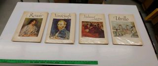 4x Vintage Abrams Art Books Van Gogh,  Utrillo,  Renoir,  Toulouse - Lautrec 64prints