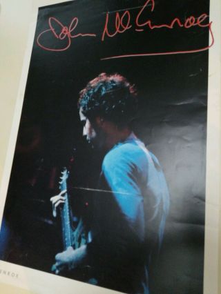 John Mcenroe Guitar Jamming Nike Tennis Poster Vintage 1980s.  Very Rare