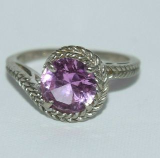Vintage 10k White Gold Pink Topaz Ring By Samuel Aaron 1.  75 Ct S 6.  5 3.  2gm