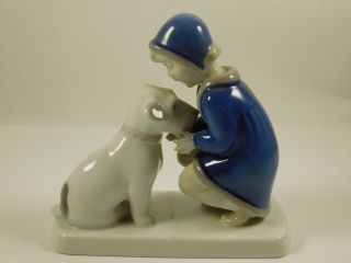 Vintage Bing And Grondahl B & G Figurine “girl With Dog” 2163 Denmark