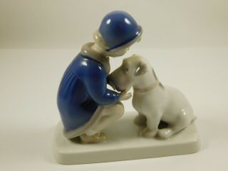 Vintage Bing and Grondahl B & G Figurine “Girl With Dog” 2163 Denmark 3