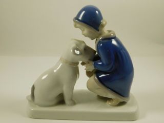 Vintage Bing and Grondahl B & G Figurine “Girl With Dog” 2163 Denmark 4